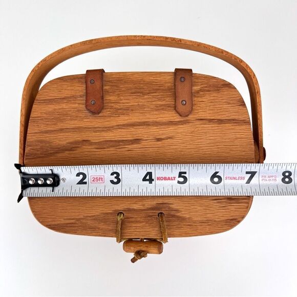 Vintage 1993 Longaberger Kiddie Purse Basket with Lid and Toggle Closure - Picture 10 of 11